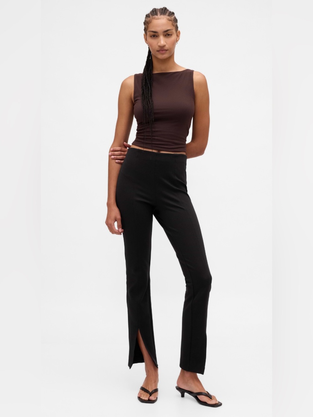 Gap High Rise Double Knit Split-Hem Flare Pants